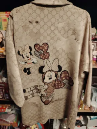 Abrigo rosa/morado de pelo sintético