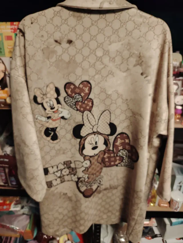 Abrigo rosa/morado de pelo sintético