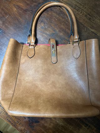 Bolso Grande Piel Mujer Trabajo Bandolera Marrón