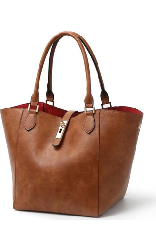 Bolso Grande Piel Mujer Trabajo Bandolera Marrón