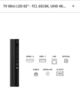TV TCL 65 UHD 4K Mini LED