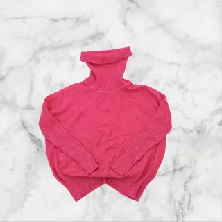 Jersey cuello alto rosa oscuro para mujer