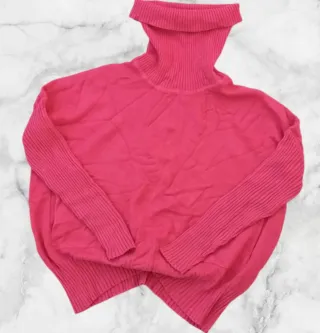 Jersey cuello alto rosa oscuro para mujer