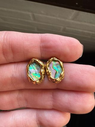 Orecchini placcati oro 18K con Abalone