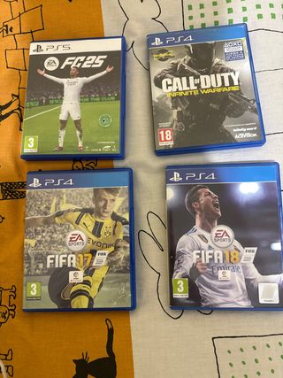 Lote 4 Videojuegos PS4/PS5: FIFA y Call of Duty