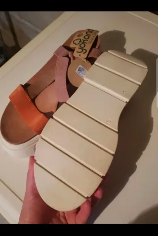 Sandalias Yokono Plataforma Naranja Rosa