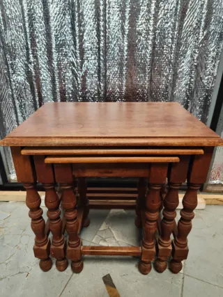 Set di 3 panche in legno massello