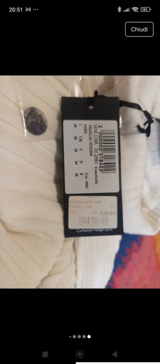 Maglia Mariella Arduini bianca collo alto S