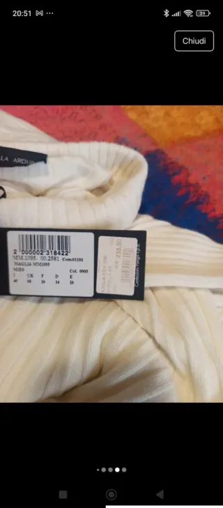 Maglia Mariella Arduini bianca collo alto S