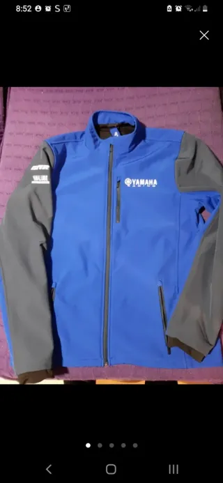 Chaqueta de moto Yamaha Azul y Gris
