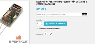 SPEKTRUM-RECEPTOR 6 CANALES TELEMETRÍA SPMAR6610T