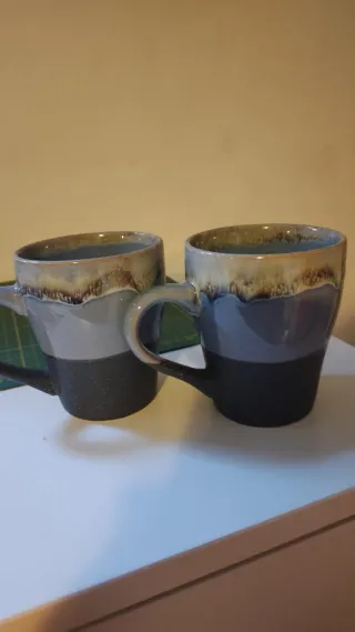 Coppia mug ceramica grigio azzurro