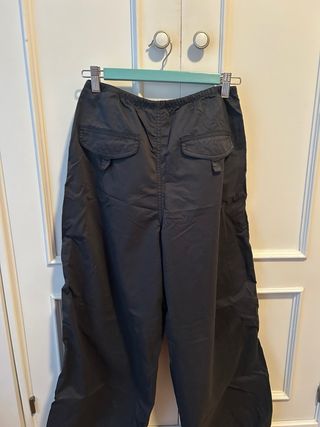 Pantalones anchos negros mujer