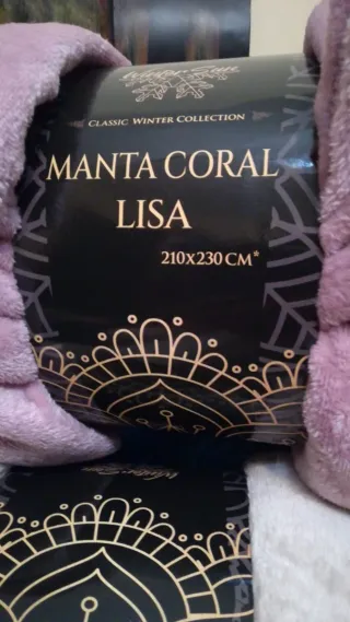 Manta Coral Lisa 210x230 cm,cama 135