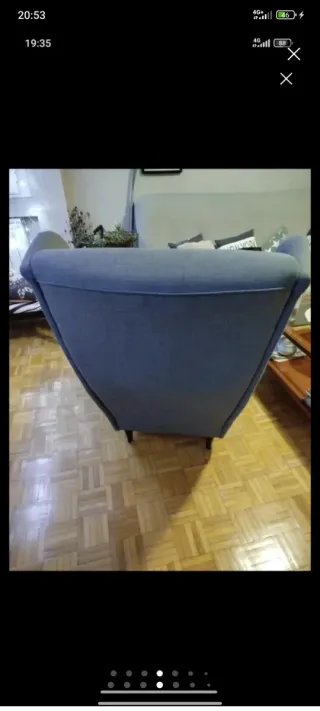 Sillón butacón de tela gris