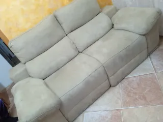 Sillón relax beige de ante