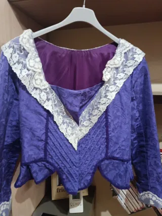 Corpiño Fallera Morado y Blanco