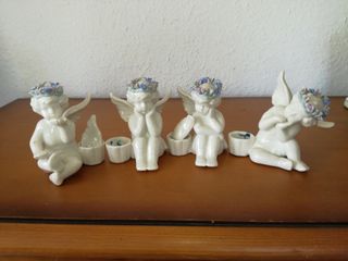 Kit 4 ángeles porcelana