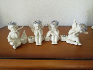 Kit 4 ángeles porcelana