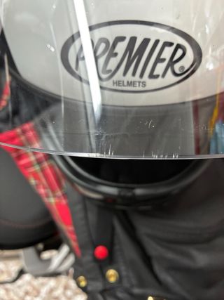 Casco Moto Premier Negro y Blanco