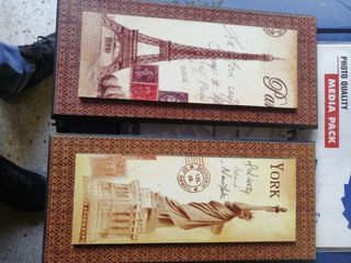 Coppia quadretti decorativi Eiffel e New York