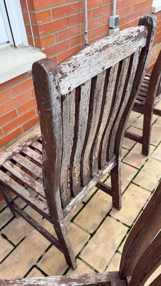 6 Sillas de Teka para Exterior. Para ser tratadas