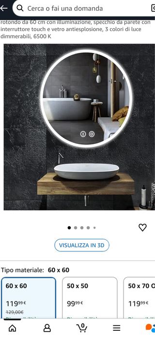 Specchio Yoleo Rotondo 60cm Illuminato