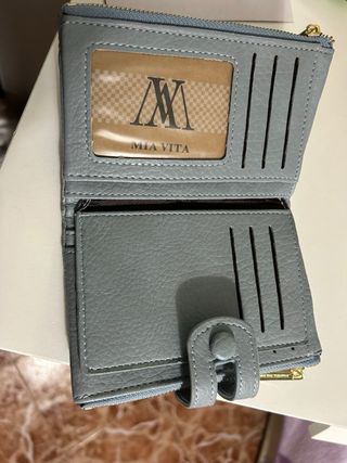 Monedero azul grisáceo