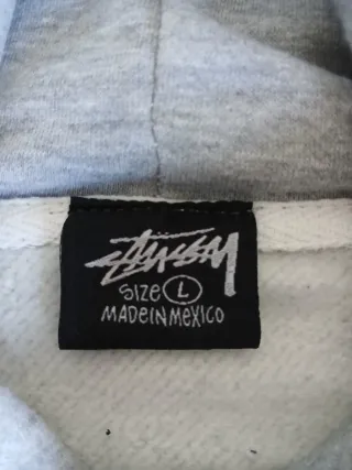 Felpa Stussy Grigia con Cappuccio