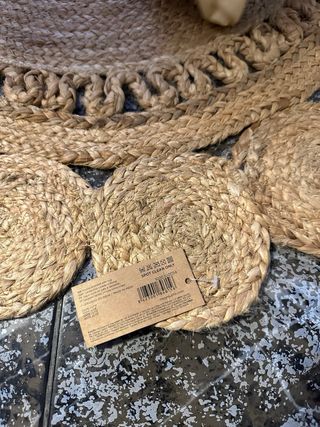 Alfombra Redonda Yute Calada