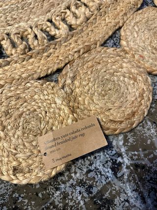 Alfombra Redonda Yute Calada