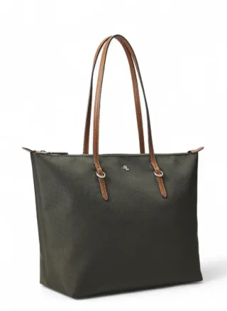 Bolso Tote Ralph Lauren Keaton Mediano Nylon Verde