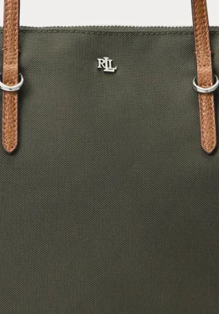 Bolso Tote Ralph Lauren Keaton Mediano Nylon Verde