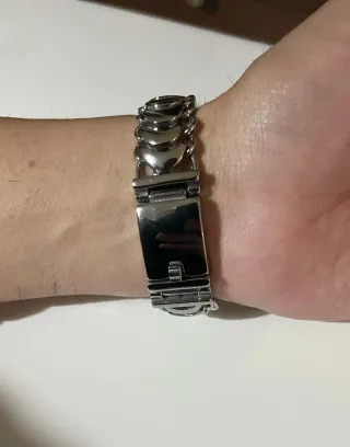 Pulsera de acero de eslabones plateada