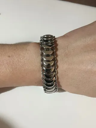 Pulsera de acero de eslabones plateada