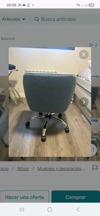 Silla de oficina azul