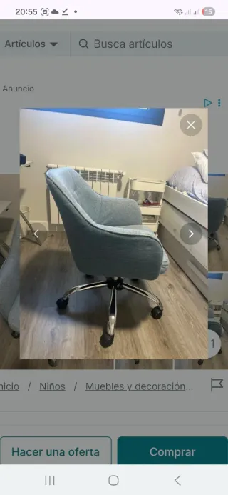 Silla de oficina azul