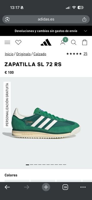 Adidas SL 72 RS nuevas talla 45,5