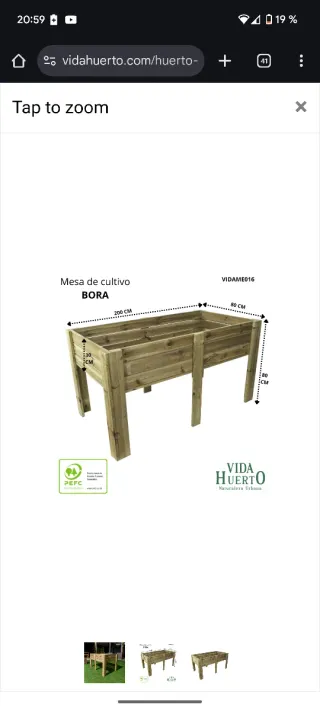 Mesa de cultivo BORA Vidahuerto