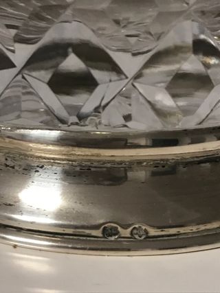 Juego de 2 jarras de cristal y plata de ley