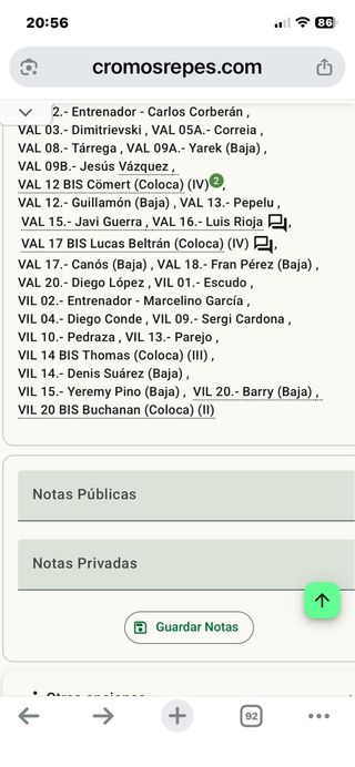 Lote cromos Liga Este 2025-26