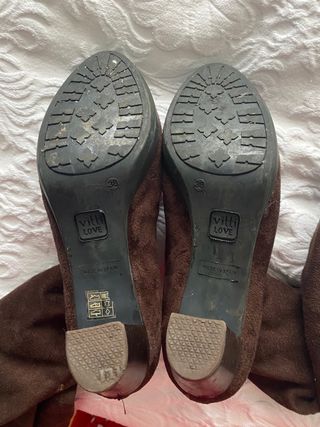 Botas altas de tacón marrones