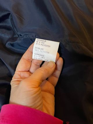 Chaqueta  impermeable y plumífero azul Talla L/XL.