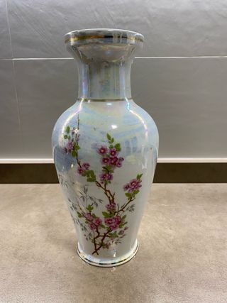 Jarrón porcelana asiático multicolor