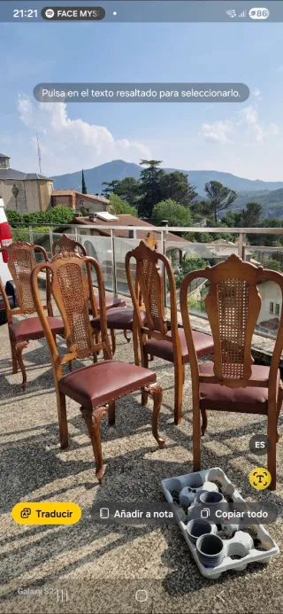 Juego de 6 sillas de comedor de madera