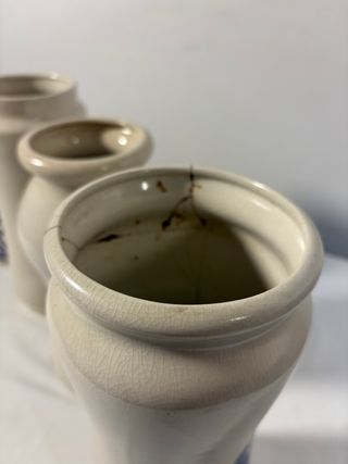 4 Botes Farmacia Albarelos Cerámica Azul