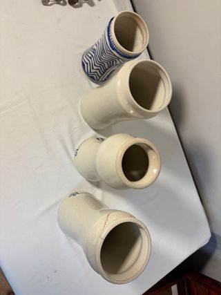 4 Botes Farmacia Albarelos Cerámica Azul