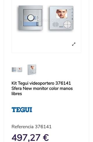 Kit Videoportero Tegui Sfera New 1 Vivienda 2 Hilo