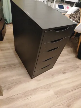 Cajonera negra de madera ikea 36× 58 69 alto