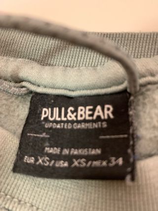 Sudadera Pull&Bear Turquesa sin Capucha